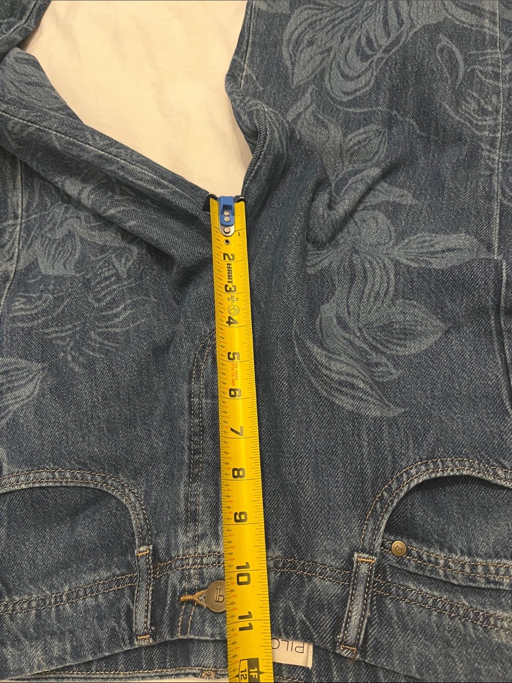 NWOT Adi Patterned Mid-Rise Flare Jeans by Pilcro Anthropologie floral leaf prin - Picture 13 of 16